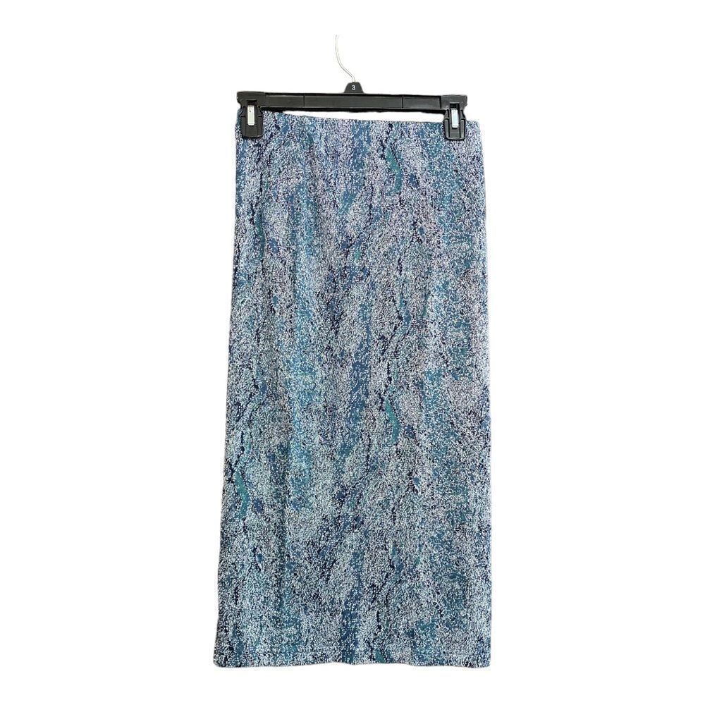 Topshop Tall NWT Metallic Pencil Midi Skirt Size 4 Blue Aqua new with tags